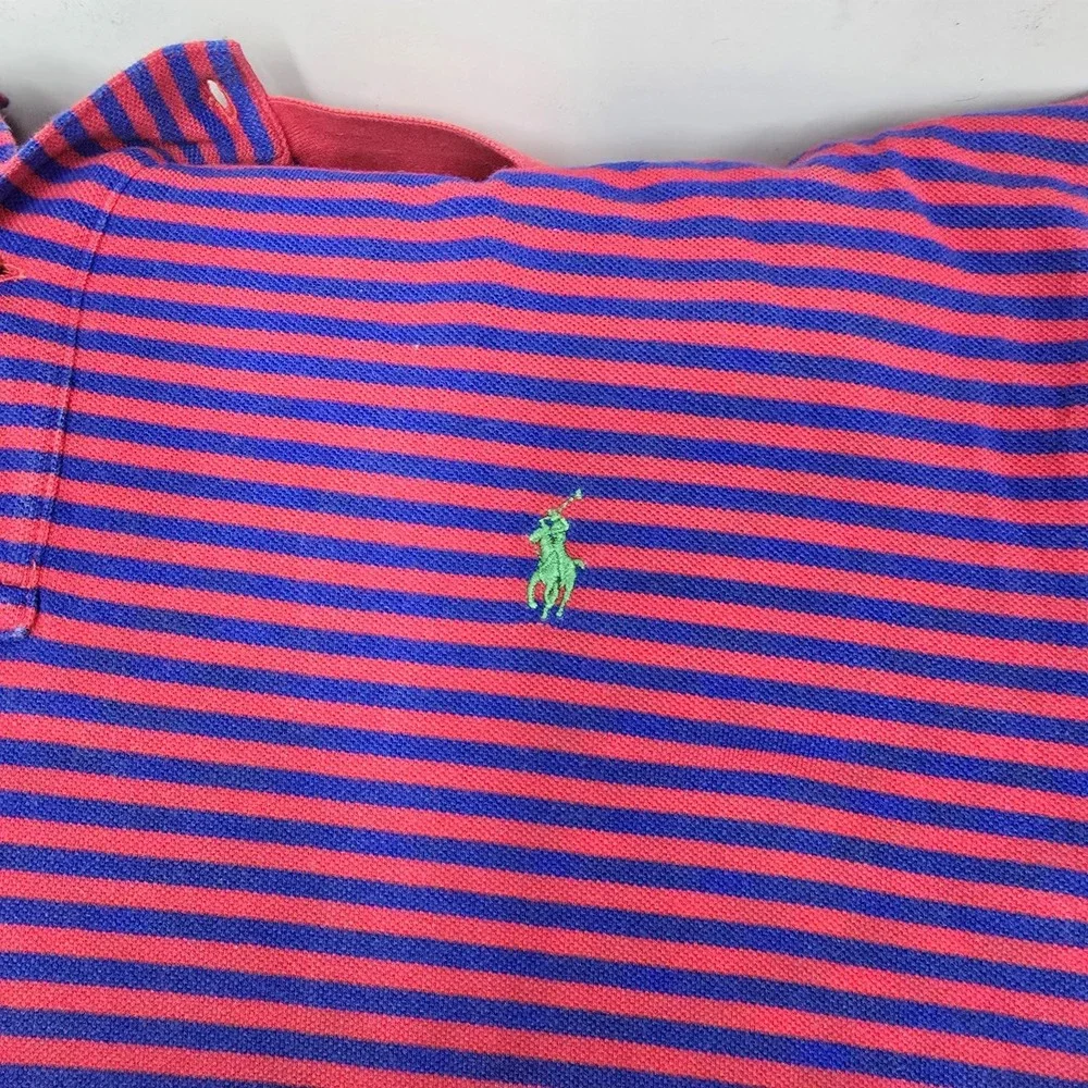 Polo By Ralph Lauren Shirt Mens 2XB Blue Red Green‎ Pony 2 Button Preppy Classic